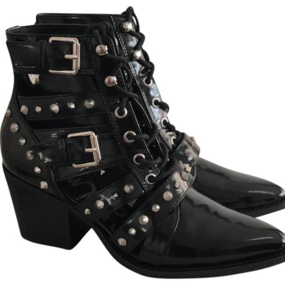 Black Sam Edelman Studded Leather Bootie